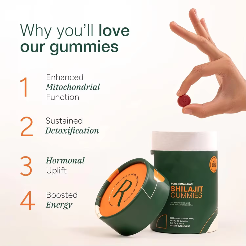 Pure Himalayan Shilajit Gummies 60 Pack with 75% Fulvic Acid 85+ Trace Minerals Ashwagandha Antioxidant for Adults Men Women