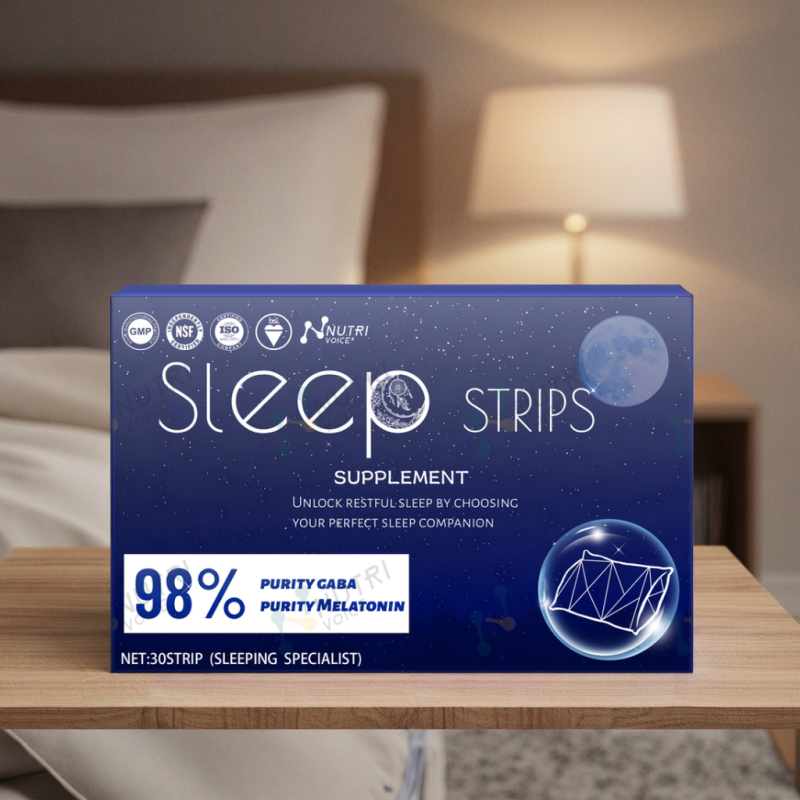 OEM Gamma-Aminobutyric Acid Sleep Strips Melatonin Supported Oral Tablets Improved Sleep for Adults Not for Pregnant Women