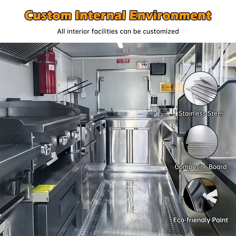 Mobile Restaurant Trailer Factory - US Standard Street Food Truck with Kitchen