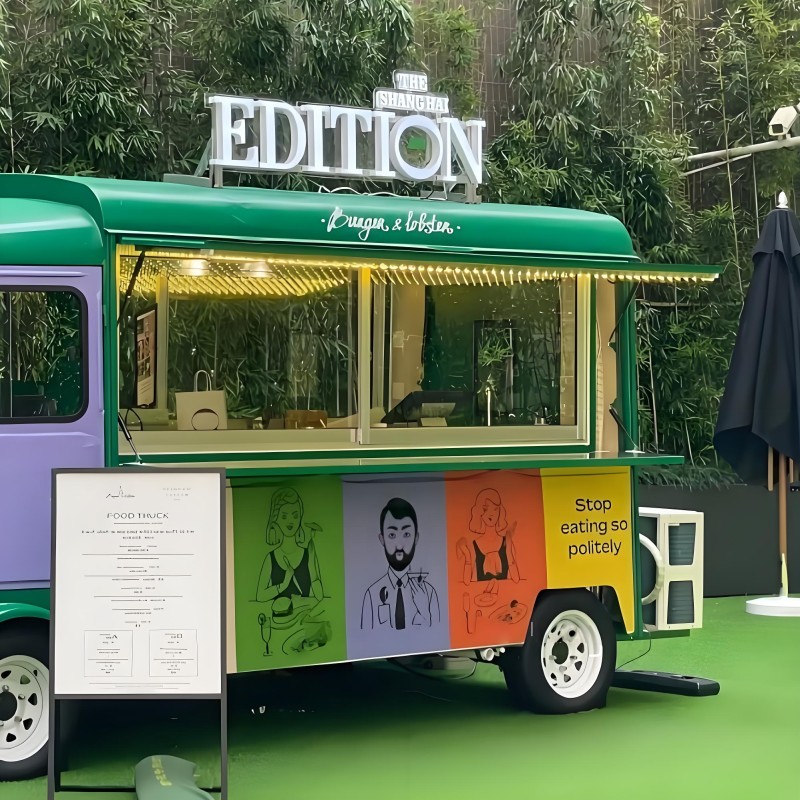 Mobile Food Trailer Manufacturer - Custom Stainless Steel Camper with Braking