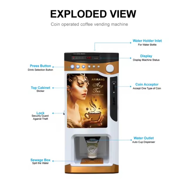 Coffee Vending Machine Factory - Outdoor Automatic Coin Machine