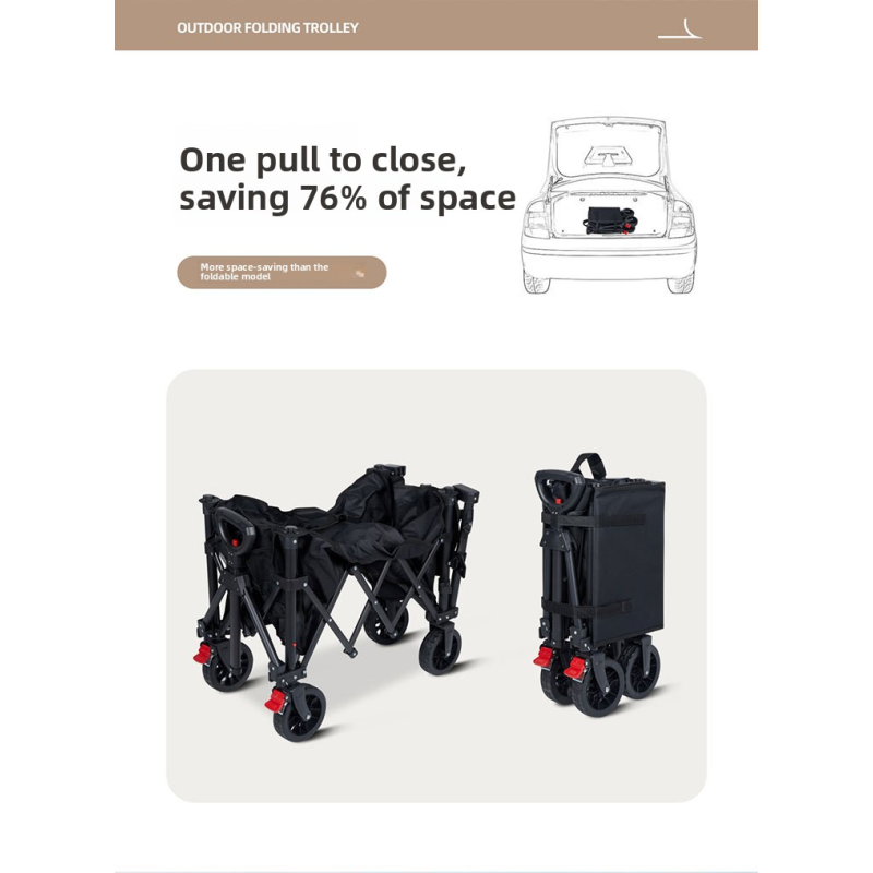 Outdoor Cart Factory - Black Easy Box Trailer