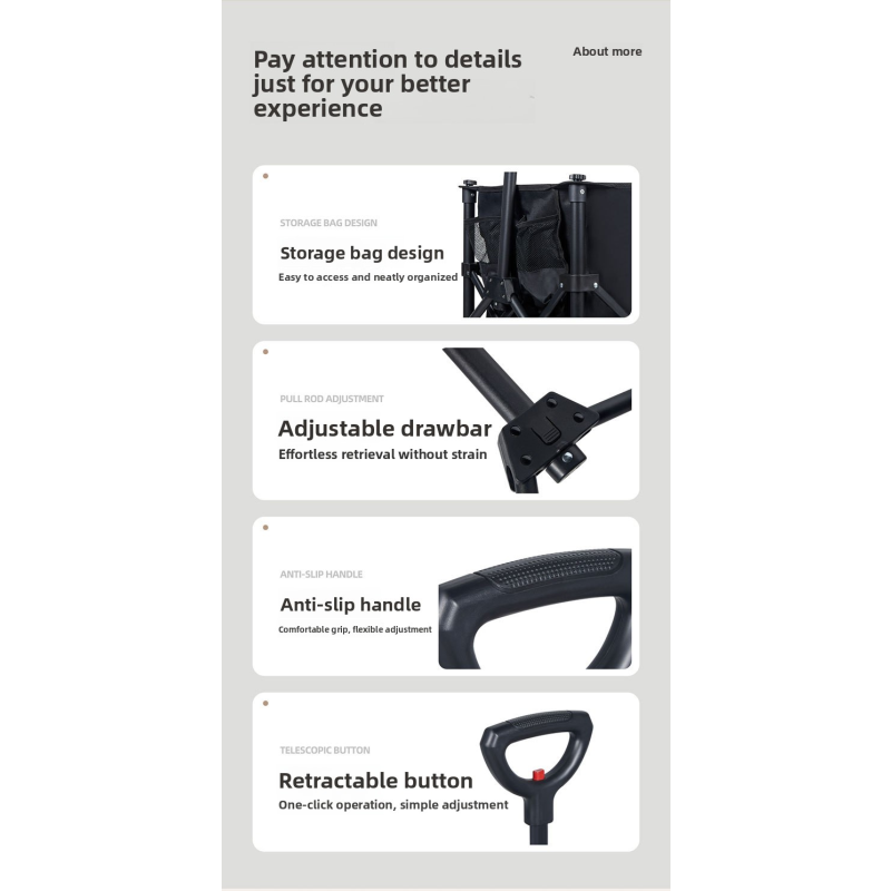 Outdoor Cart Factory - Black Easy Box Trailer