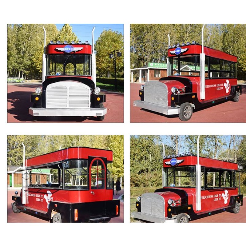 Food Truck Supplier - Pink Electric Push Street Food Cart USA