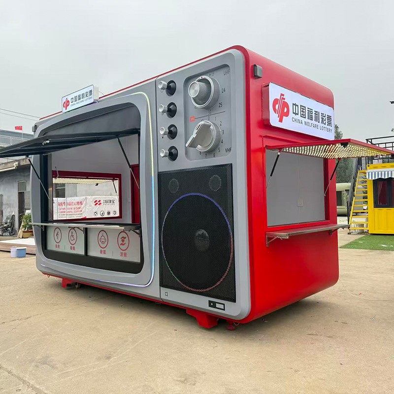 Food Truck Trailer Factory - Custom Retro TV Design Stainless Steel Vending