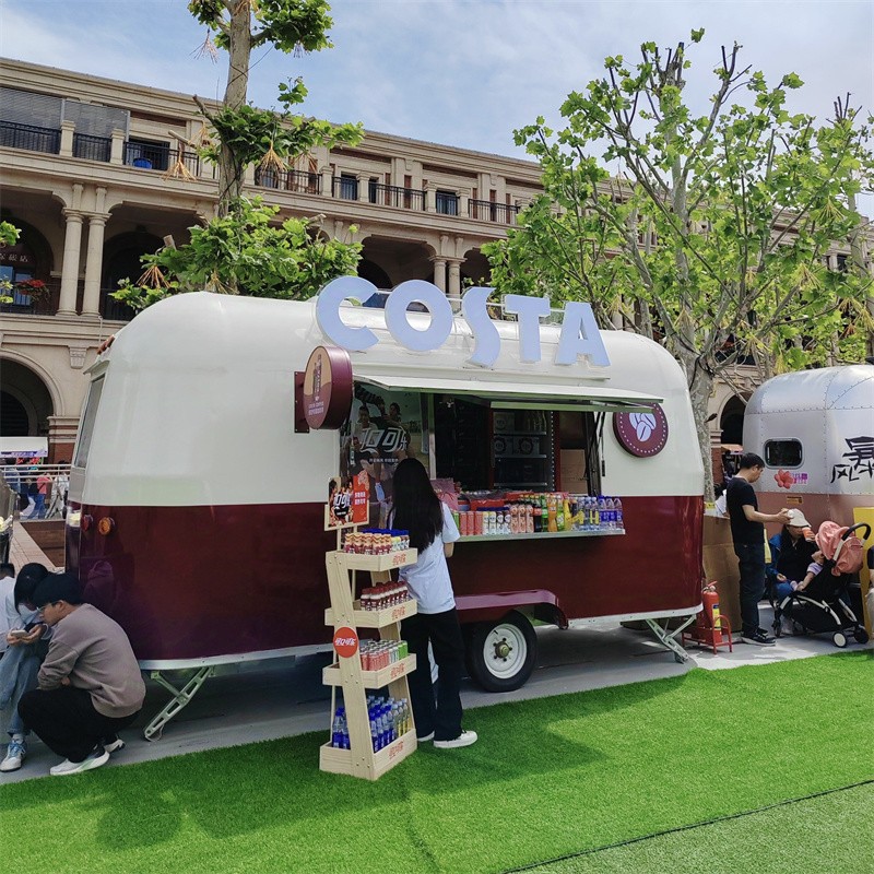 Mobile Dining Car Manufacturer - Custom Aluminum Ice Cream Coffee Food Cart