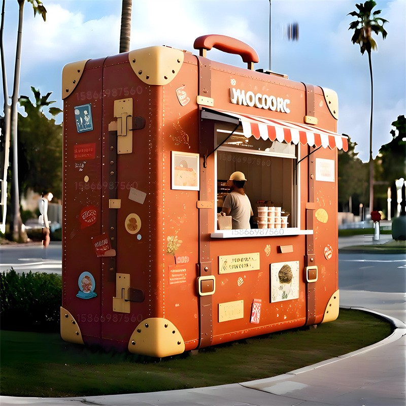 Luggage Sales Booth Factory - Custom 3-6 Meters Net Red Milk Tea Express