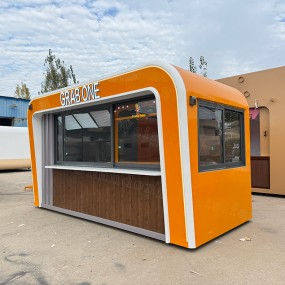Mobile Sales Booth Factory - Custom Orange Minimalist Transparent Display