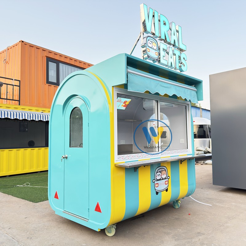 Food Trailer Factory - Custom Stainless Steel Kiosk Fried Chicken Hotdogs