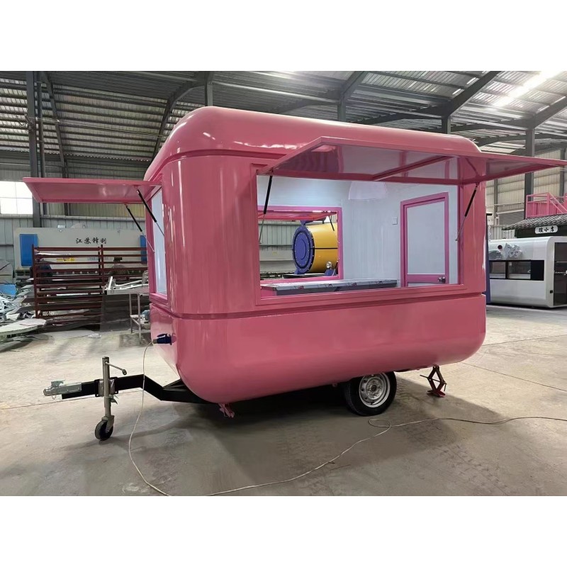 Food Truck Supplier - Custom Pink Fully Equipped Coffee Pizza Trailer