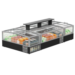 Upright Freezer Factory - Custom Flat Glass Display Coolers Frozen Island