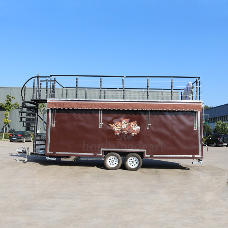 Mobile Food Trailer Factory - Electric Brake Double Decker Food Truck