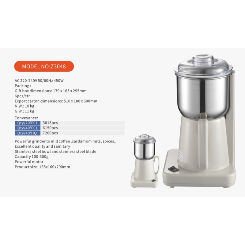 Semi-manual portable electric coffee bean grinder