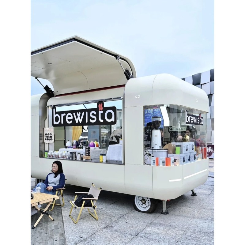 Fast Food Truck Factory - Mobile Semi Trailer Aluminum Coffee Cart
