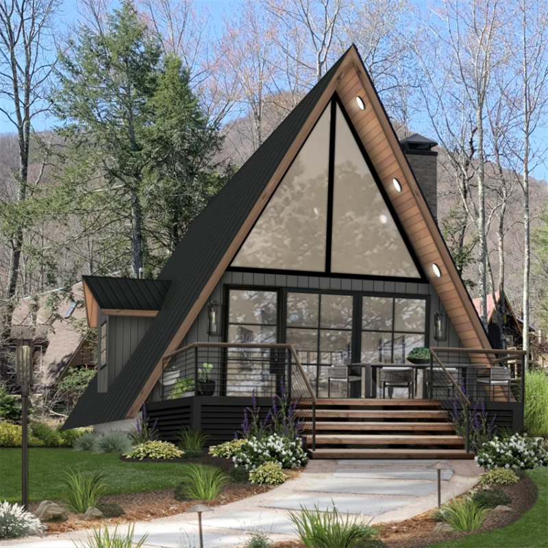 Wooden House Manufacturer - Waterproof A Frame Flat Pack Design