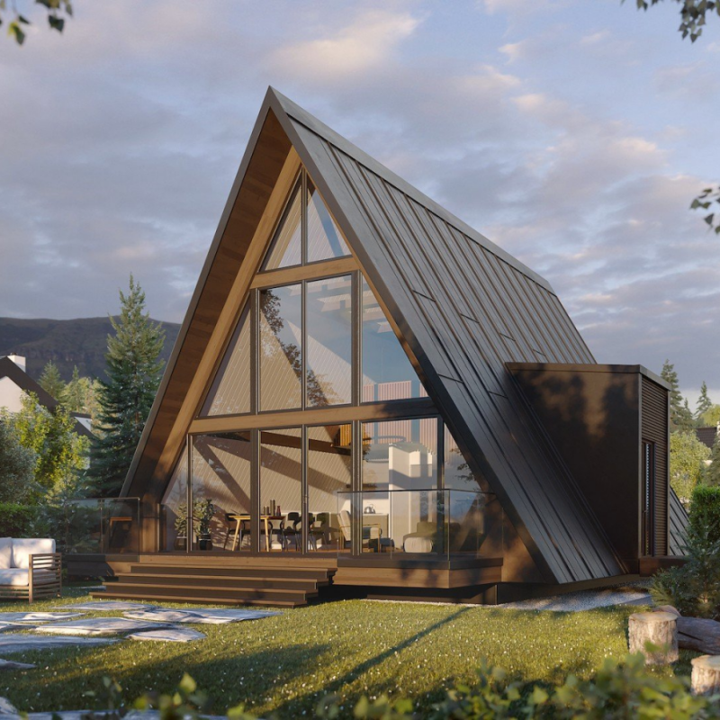 Wooden Cabin Factory - Durable A Frame House for Camping