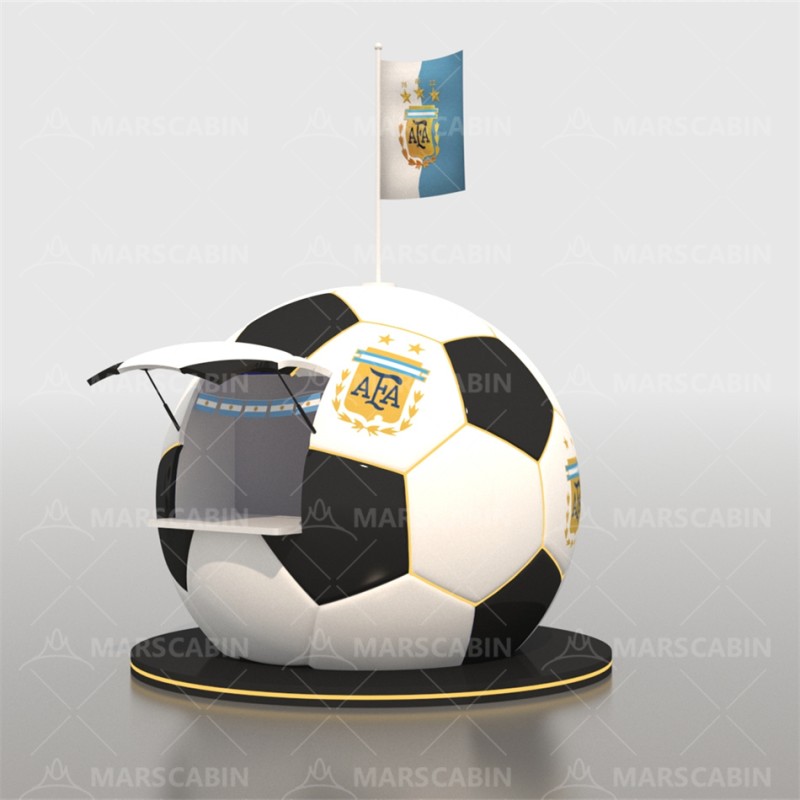 Coffee Kiosk Manufacturer - Football Shaped Mobile Coffee Stand