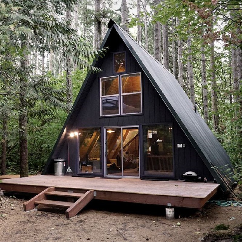 Camping House Manufacturer - Steel Structure A Frame Wooden House