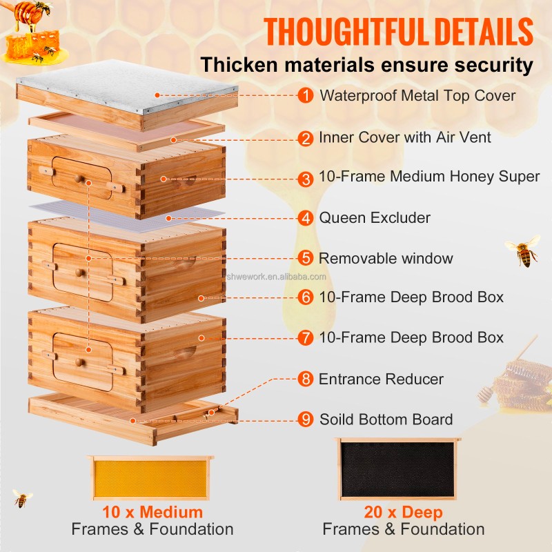 Bee Hive Factory - Wholesale WeWork Beehive Kit Beekeeping Equipment