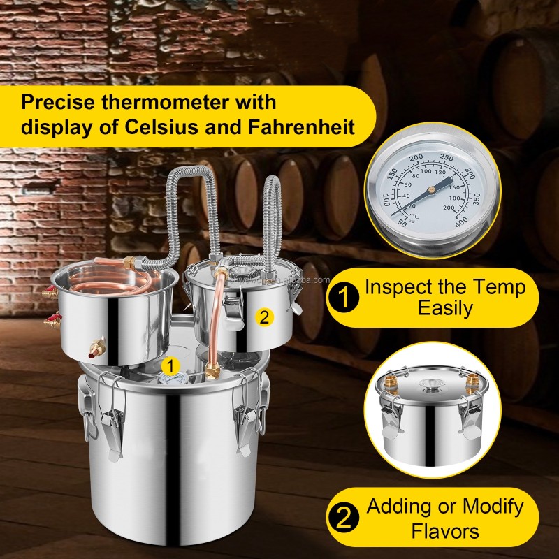 Alcohol Distiller Factory - Custom 3-8 Gal Water Alcohol Copper Still