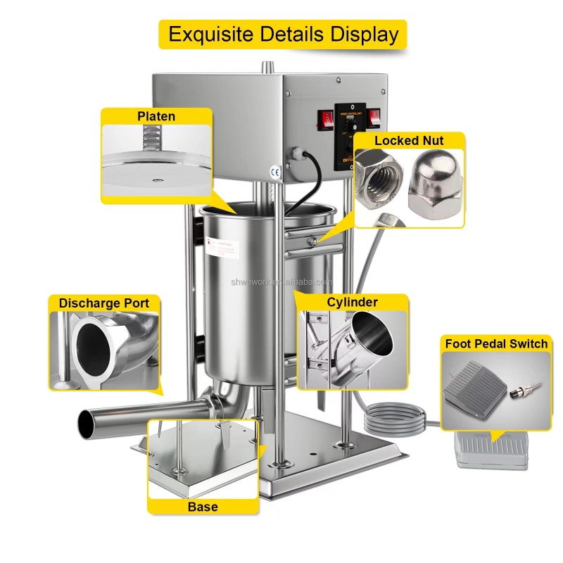 Sausage Stuffer Factory - Custom WeWork 10-30L Vertical 5 Funnel Filler