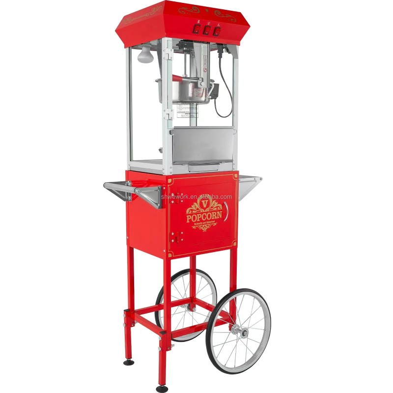 Popcorn Machine Factory - Custom WeWork 8 Oz Automatic Popper With Cart