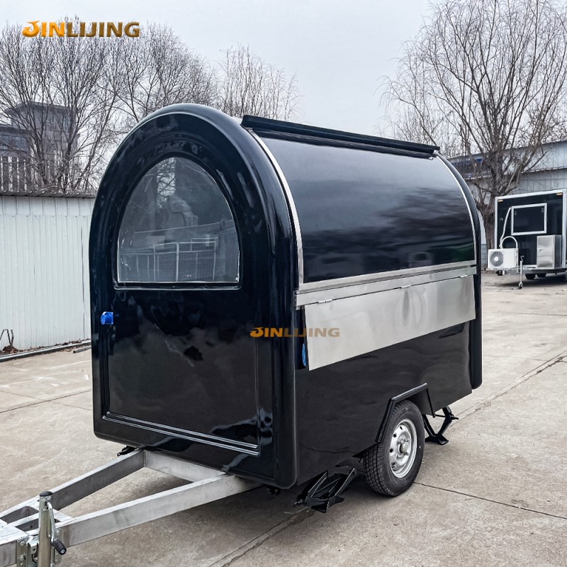 Mobile Food Trailer Factory - Black Mini Fiberglass Sandwich Hot Dog