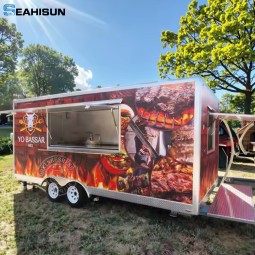 Mobile Ice Trailer Manufacturer - 17ft DOT Restaurant Truck Pizza Trailer