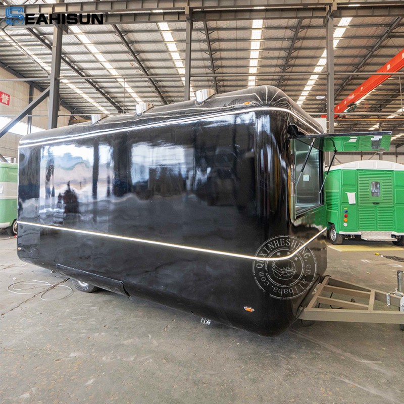 Coffee Trailer Manufacturer - CE Steel Color with Porch Food Crepes