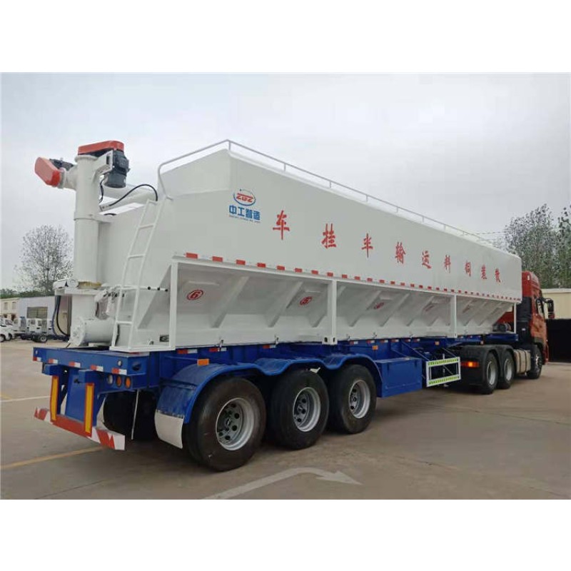 Feed Truck Factory - Custom 60-70cbm Hydraulic Feed Trailer