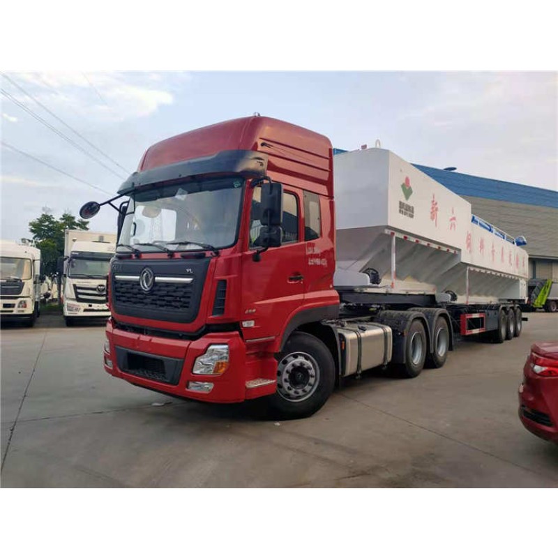 Feed Truck Factory - Custom 60-70cbm Hydraulic Feed Trailer