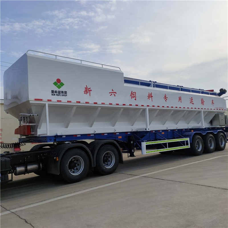 Feed Truck Factory - Custom 60-70cbm Hydraulic Feed Trailer