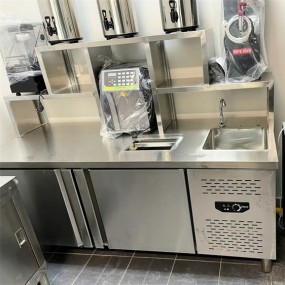 Milk Tea Counter Supplier - 2024 Customized Length Bubble Tea Work Table