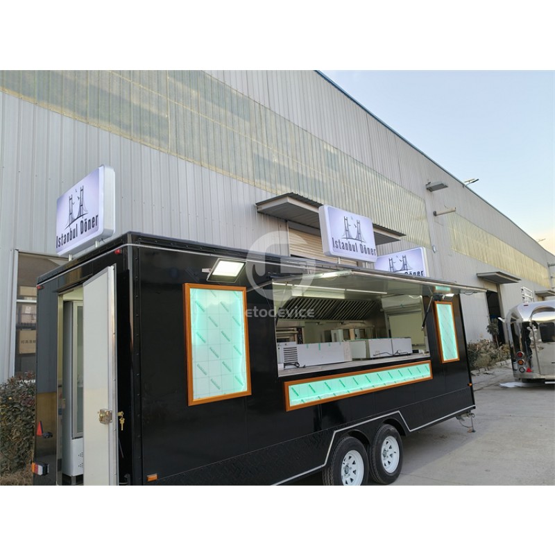 Food Truck Supplier - Luxury 2 Axles 4 Wheels Mobile Fast Food Truck