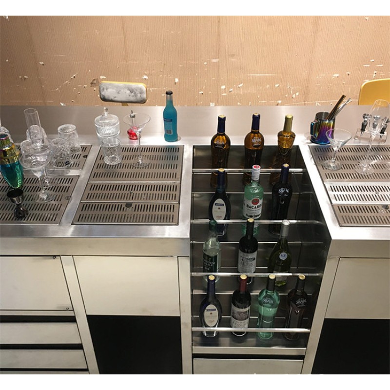 Cocktail Station Manufacturer - Newest Stainless Steel Bartender Serving Counter