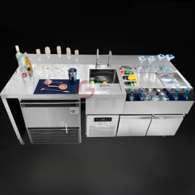 Cocktail Station Manufacturer - Newest Stainless Steel Bartender Serving Counter
