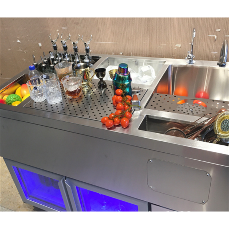 Automatic Bar Manufacturer - Mobile Cocktail Station with Counter Fridge