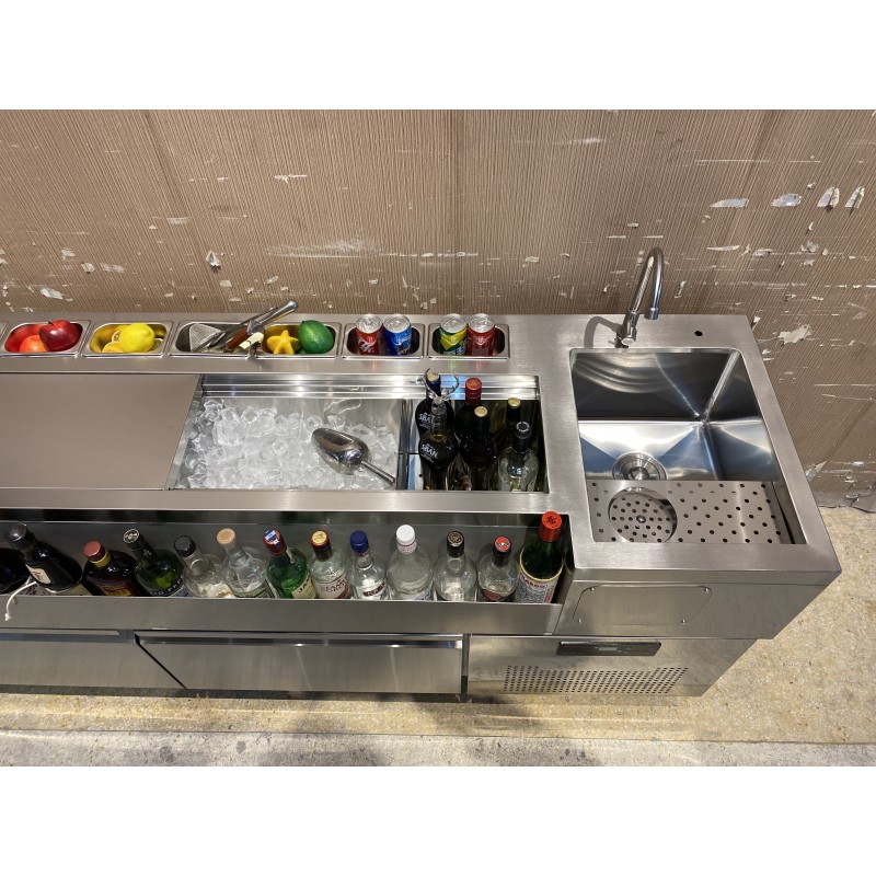 Cocktail Station Manufacturer - Newest Stainless Steel Bartender Serving Counter