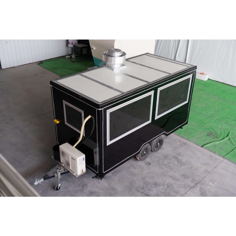 Food Truck Manufacturer - US Standard 4M Black Fast Food Truck with Snack