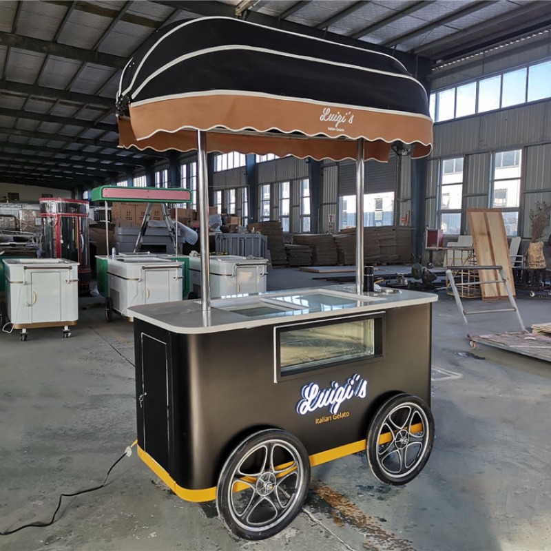 Ice Cream Cart Supplier - Summer Popular Gelato Cart Europe Standard