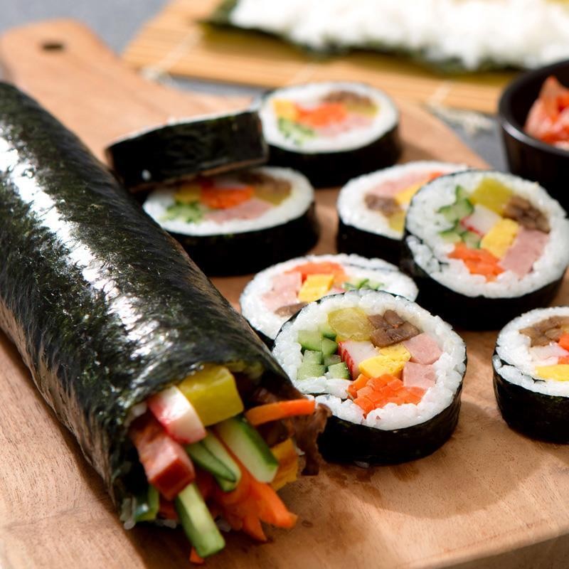 Korean Sushi Seaweed Large Pieces of Nori Rice Special Ingredients Ingredients Radish Vinegar Bamboo Curtain Soy Sauce