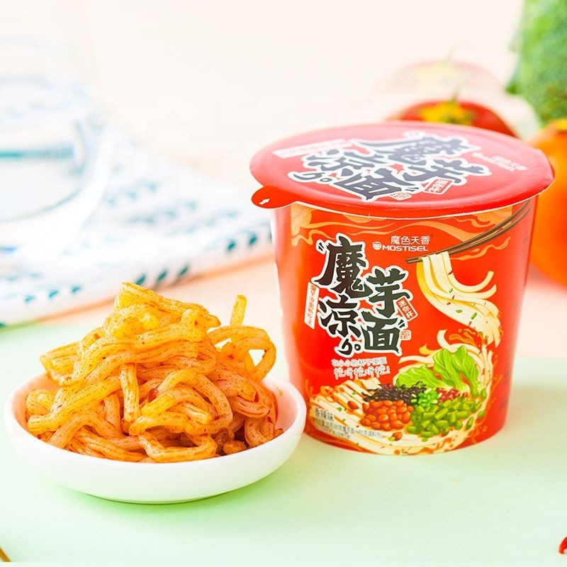 Konjac Noodles Bucket Cold Noodles Barbecue Sesame Sauce Convenient Meal Replacement Products