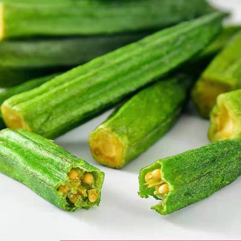 Wholesale Vacuum Fried Dried Vegetables Okra Chips Healthy Organic Snacks