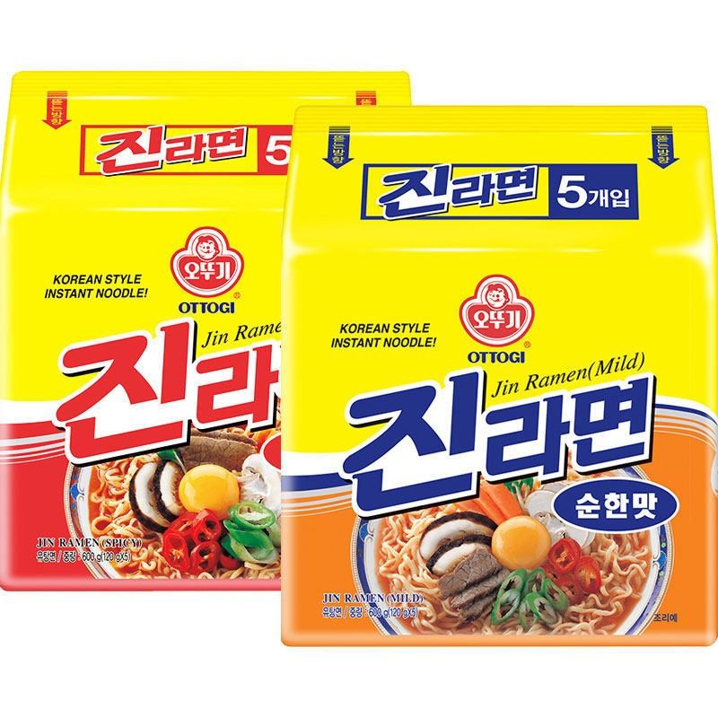 Jin Ramen Mild Flavor Korean Instant Ramen Noodle Best Tasting Soup Traditional Instant Ramen