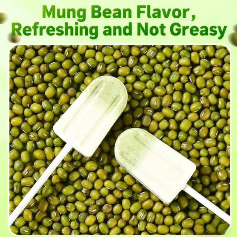 Jasmine and Mung Bean Snow Cone Popsicle, Milk Candy bar Shaped, Rich Milk Flavor