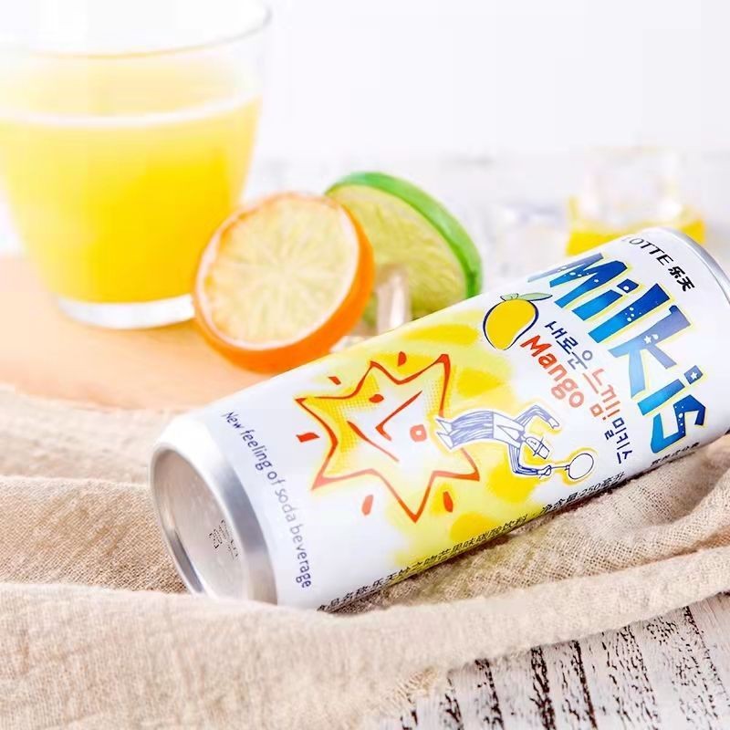 South Korea Imported Lotte Wonderful Kiss Milk-flavored Carbonated Drink 250ml Whole Box of Milk-flavored Soda