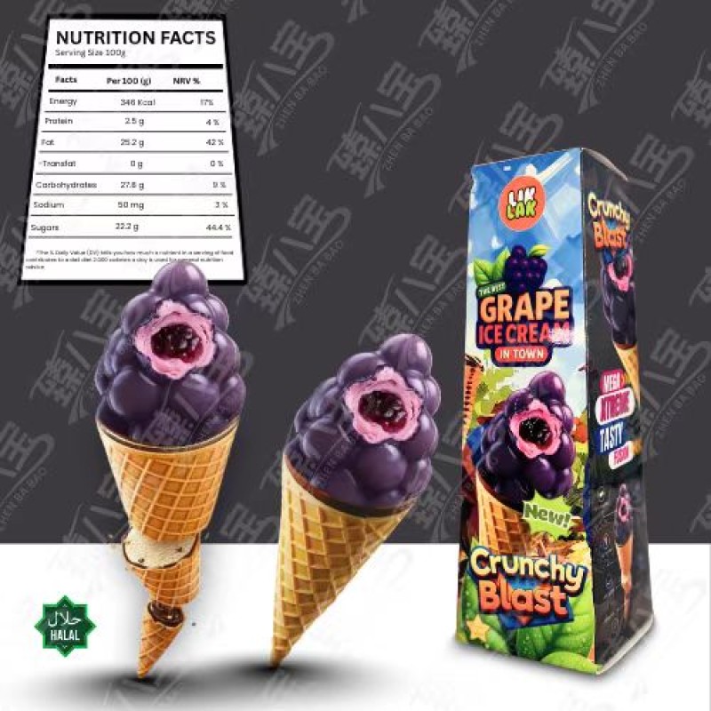 LIKLAK Hot-selling Mysterious Waffle Cone Peach-Flavored Crispy Cone Ice Cream Mix Bars 115g Wholesale Factory Price