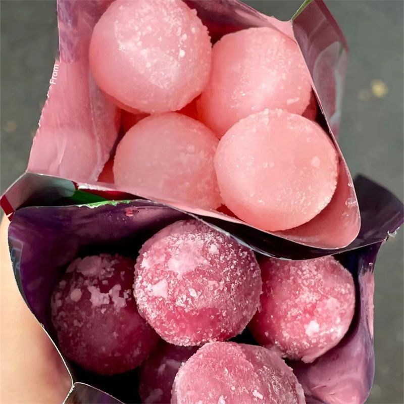 Internet Famous Grape Ice Small Meatballs White Peach Buttocks Bubble Ice Hockey Fruit Flavor Ice Cream Packaged in Bags