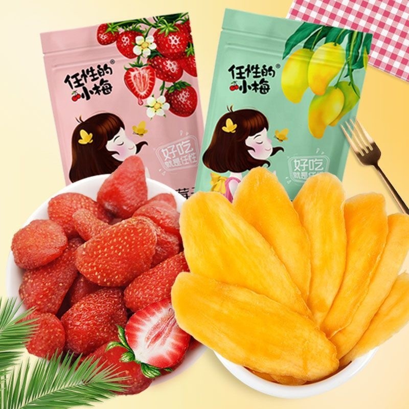 Mimosa Dried mango 100g Dried Strawberries Dried Fruit Wholesale Small Package Cheap Office Leisure Snacks Fruit Dried Pineapple