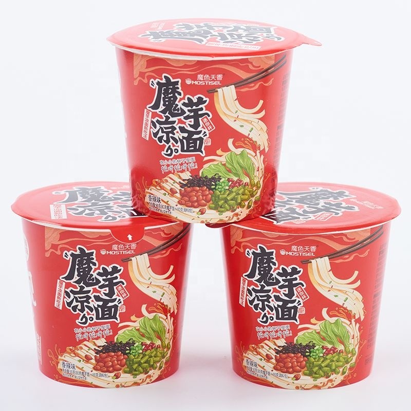 Konjac Noodles Bucket Cold Noodles Barbecue Sesame Sauce Convenient Meal Replacement Products